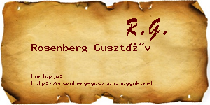 Rosenberg Gusztáv névjegykártya